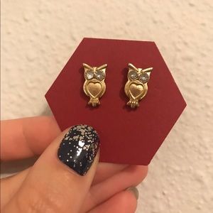 Gold Owl Earrings